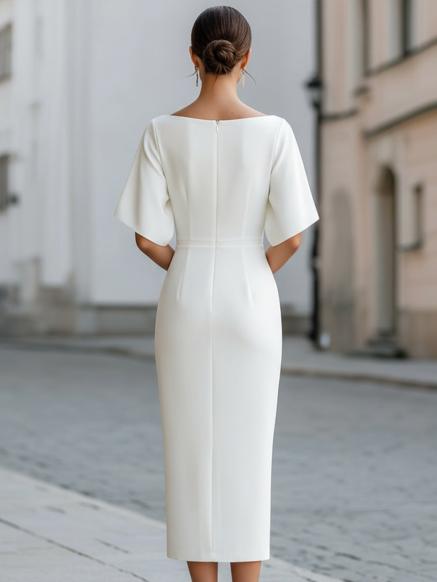 Rosa Boat Neck Midi Dress