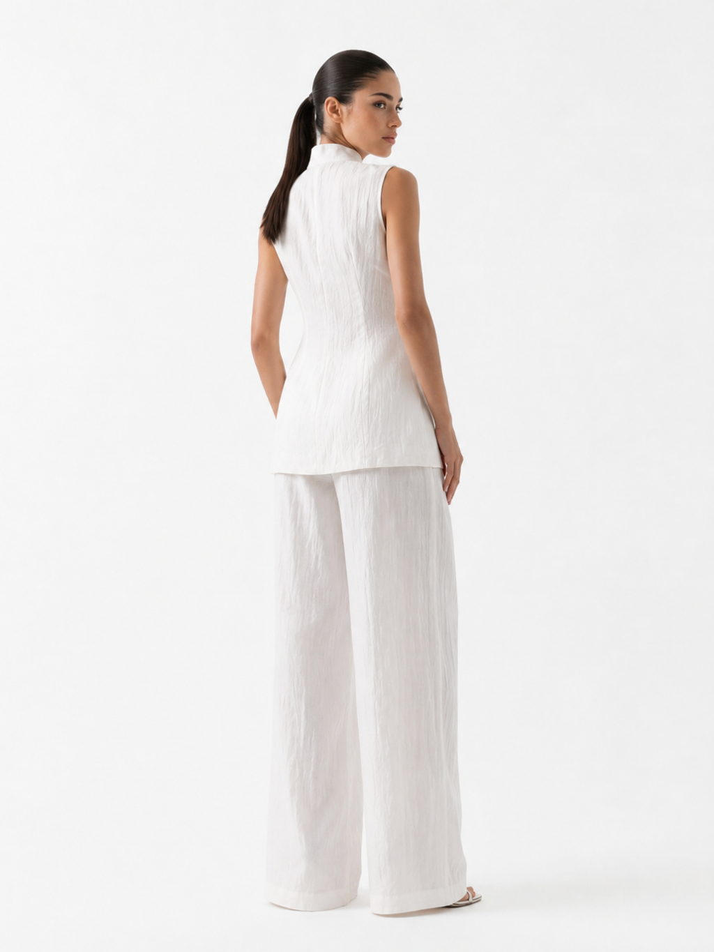 Grace Linen Wide-Leg Pants Set