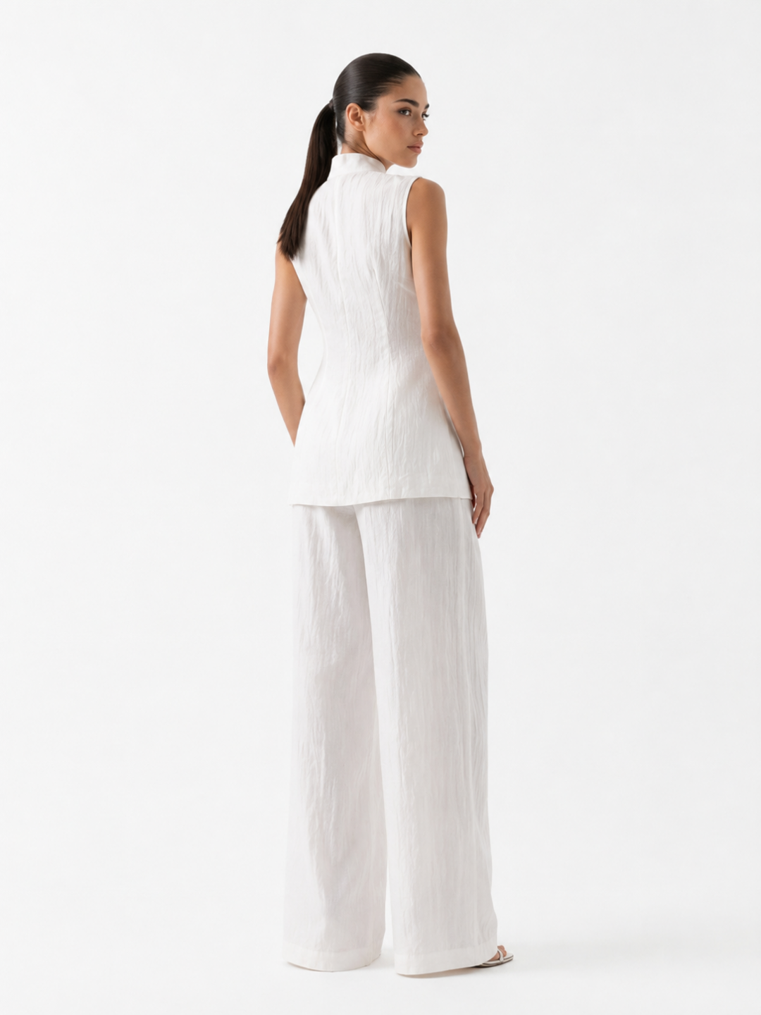 Grace Linen Wide-Leg Pants Set