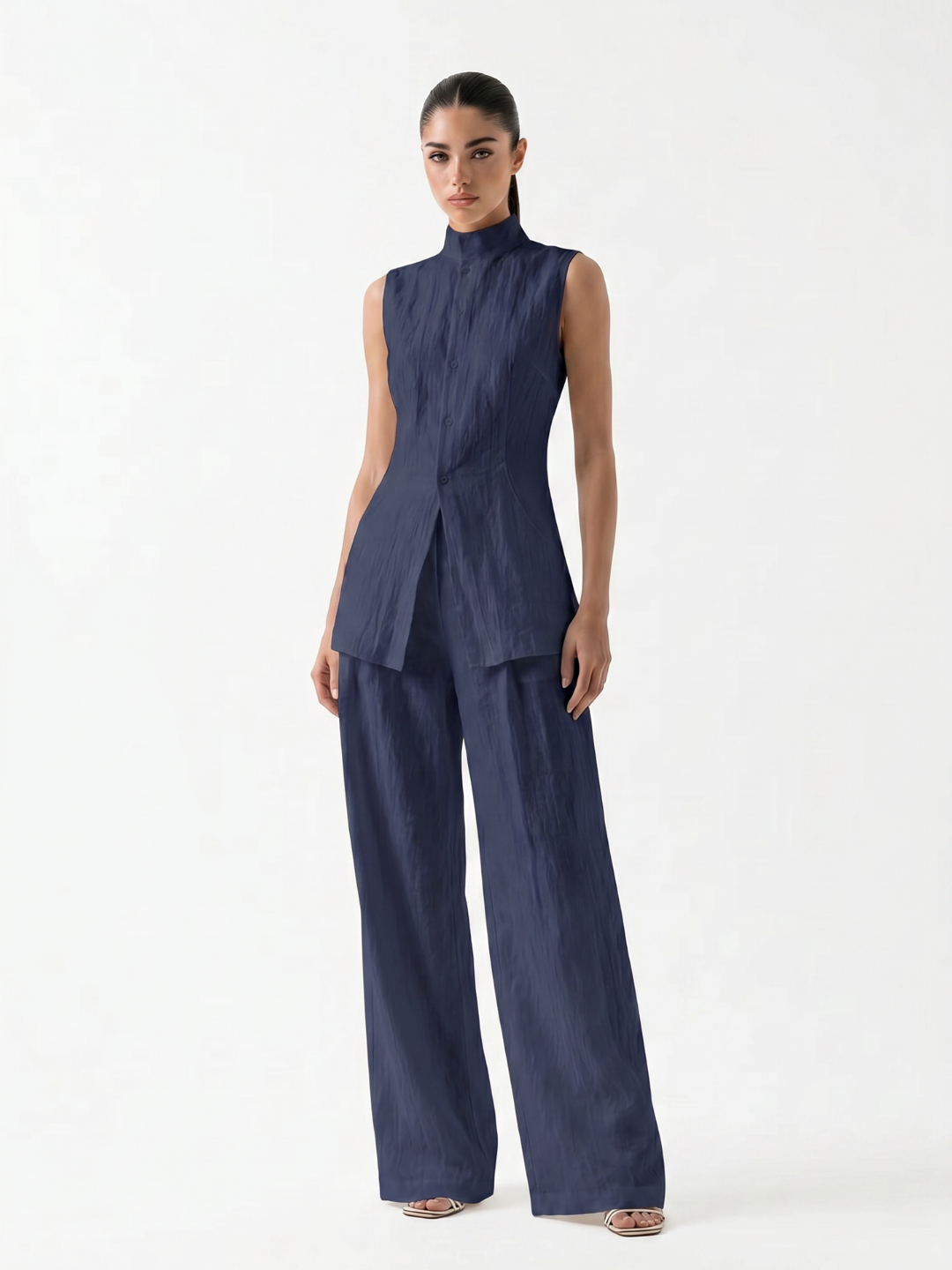 Grace Linen Wide-Leg Pants Set