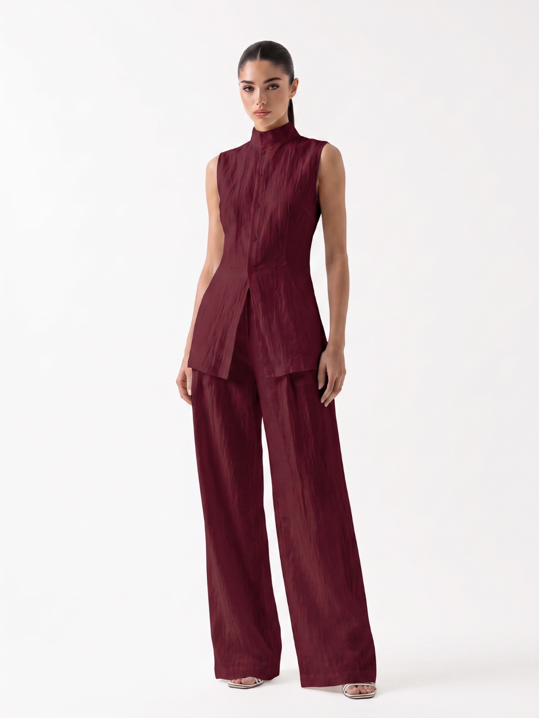 Grace Linen Wide-Leg Pants Set