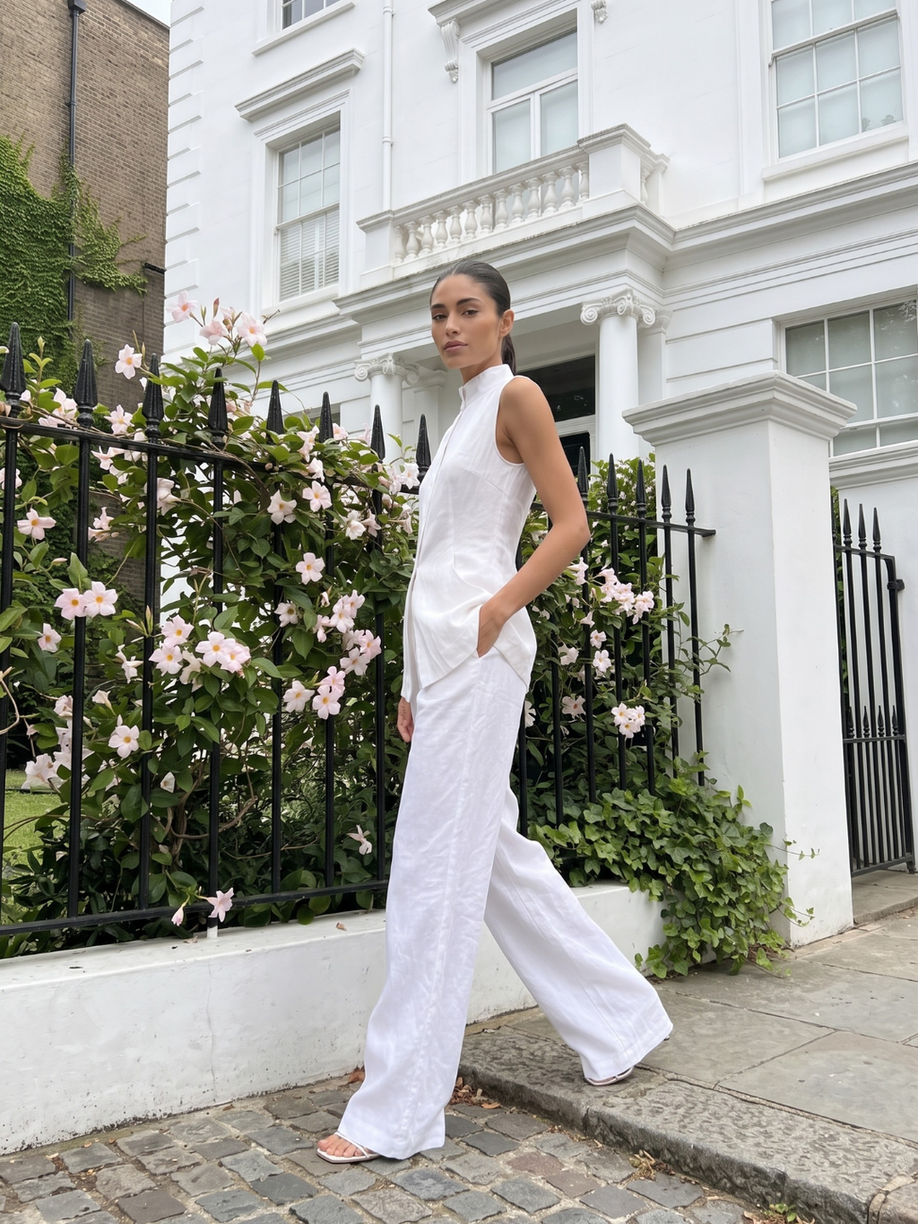Grace Linen Wide-Leg Pants Set