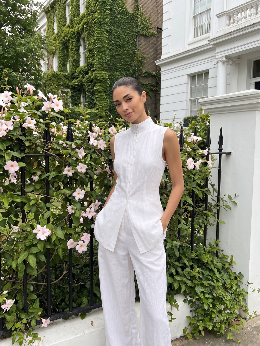 Grace Linen Wide-Leg Pants Set