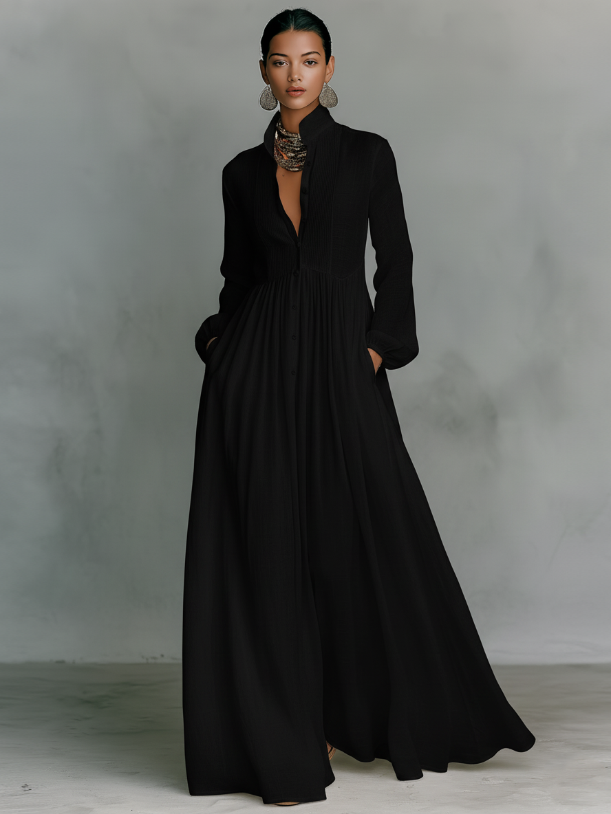 Willow Linen Patchwork Maxi Dress