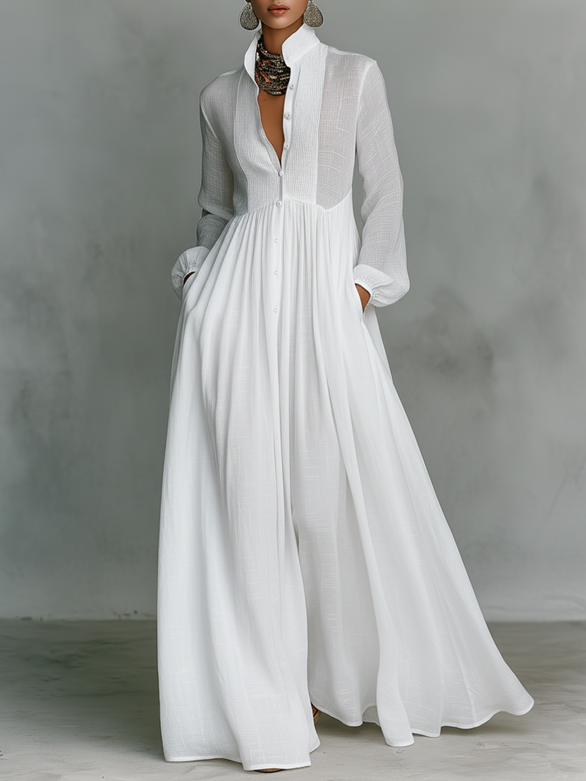 Willow Linen Patchwork Maxi Dress