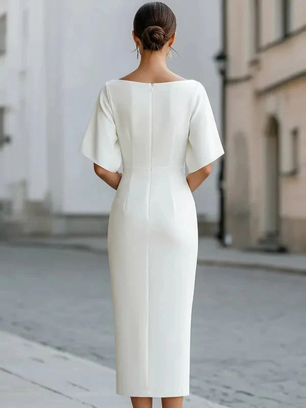 Genevieve Ruffle Sleeve Midi Dress