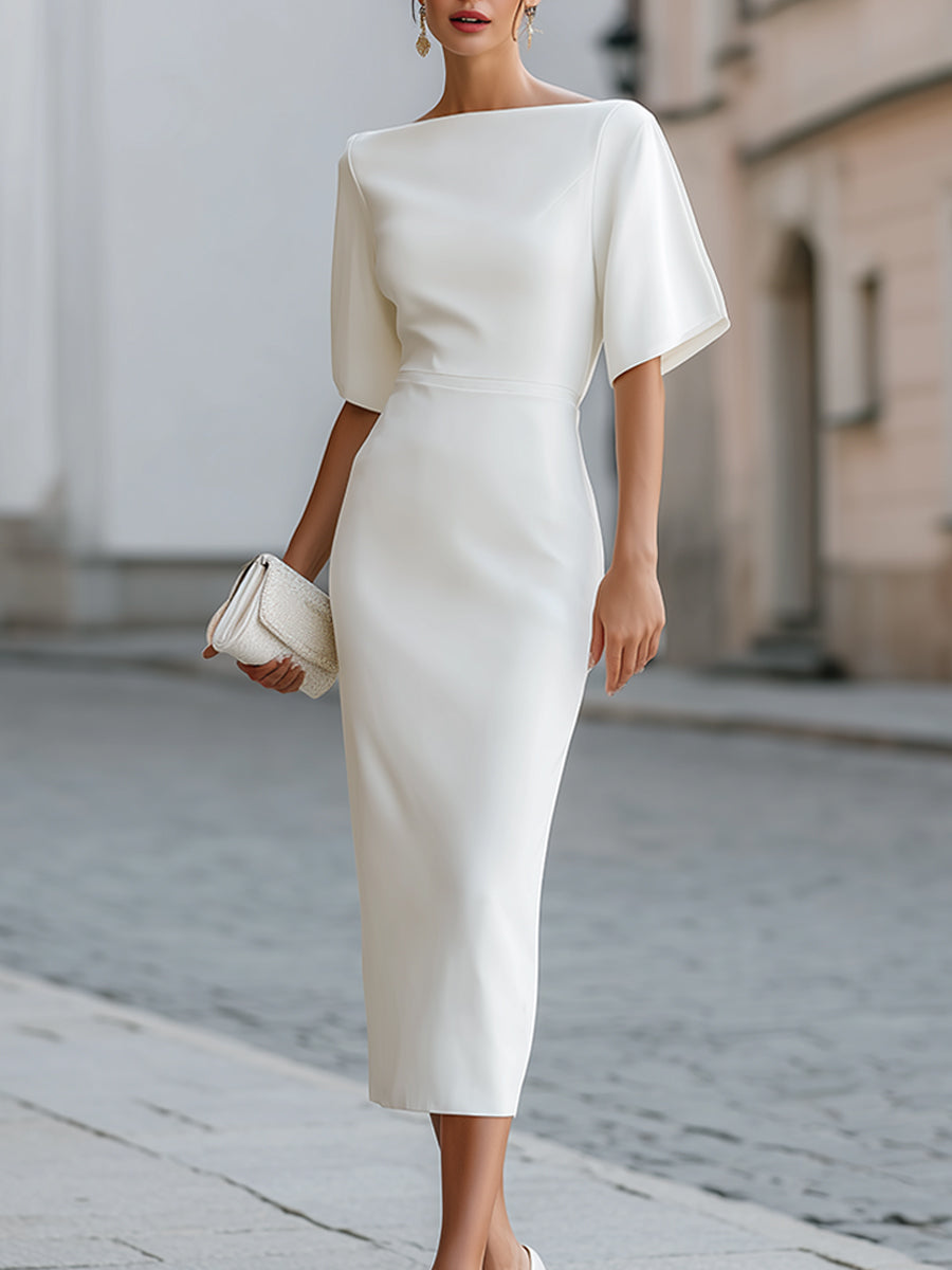 Rosa Boat Neck Midi Dress