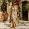 Agatha Crossover Halter Maxi Dress