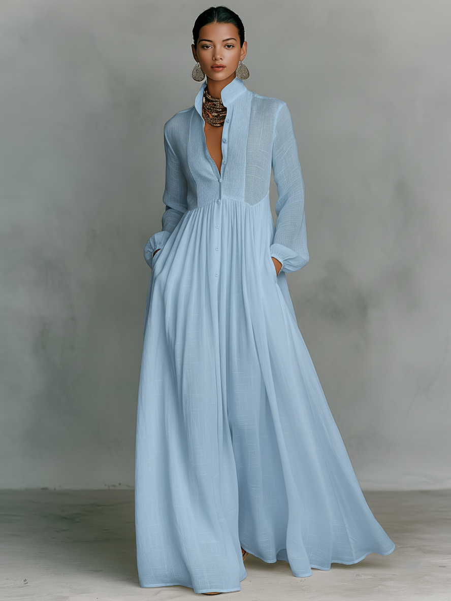 Willow Linen Patchwork Maxi Dress