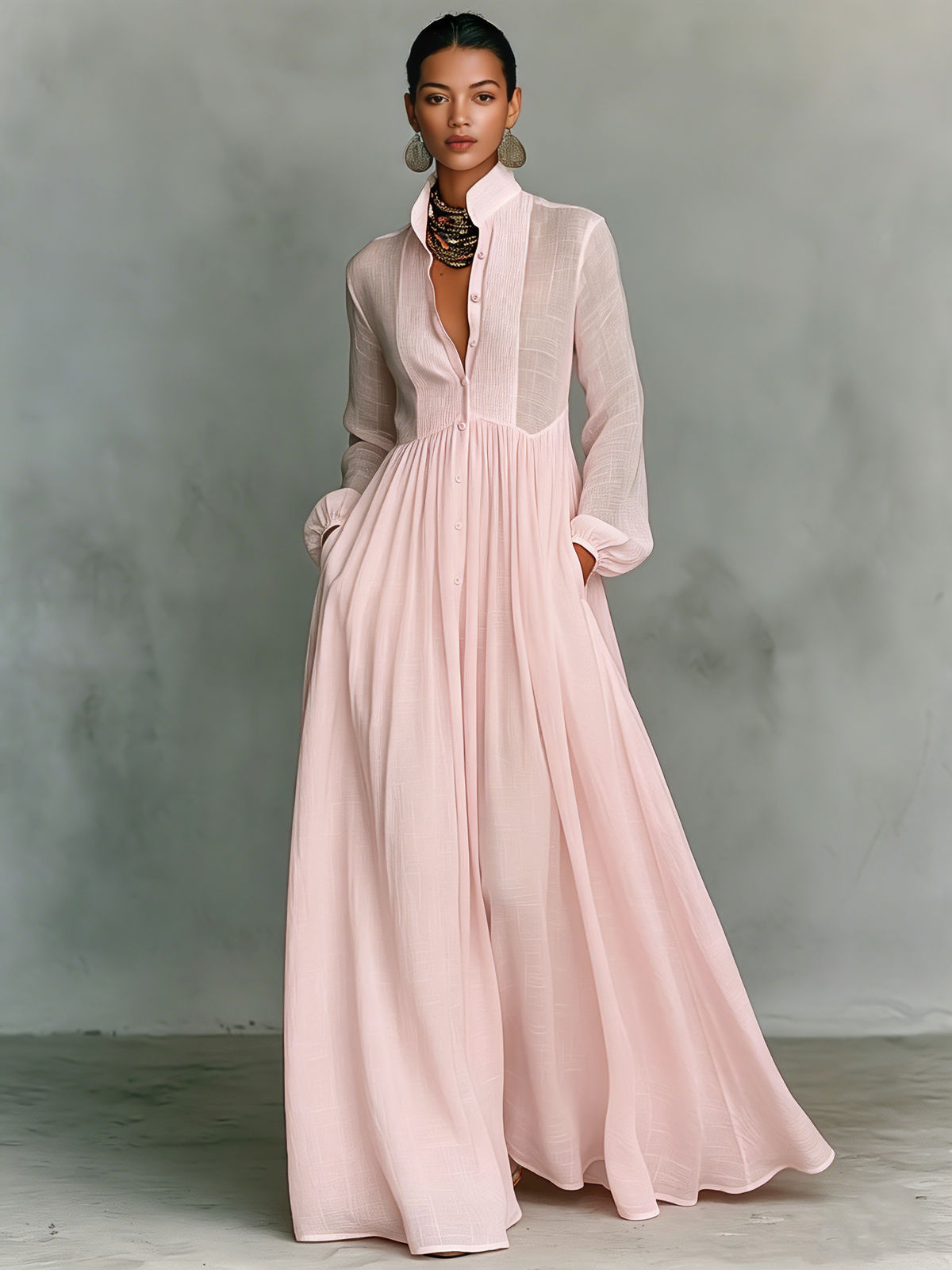 Willow Linen Patchwork Maxi Dress