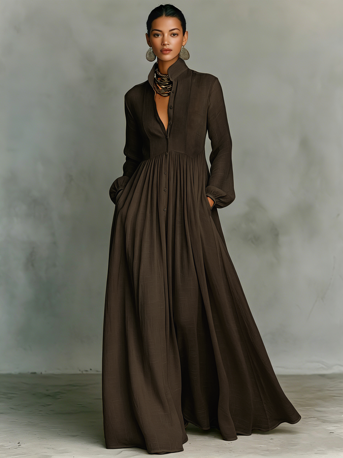 Willow Linen Patchwork Maxi Dress