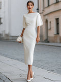 Rosa Boat Neck Midi Dress