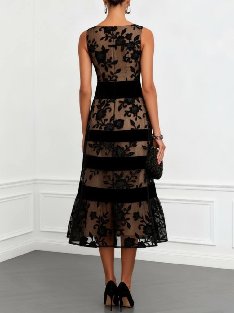 Sienna Floral Mesh Midi Dress