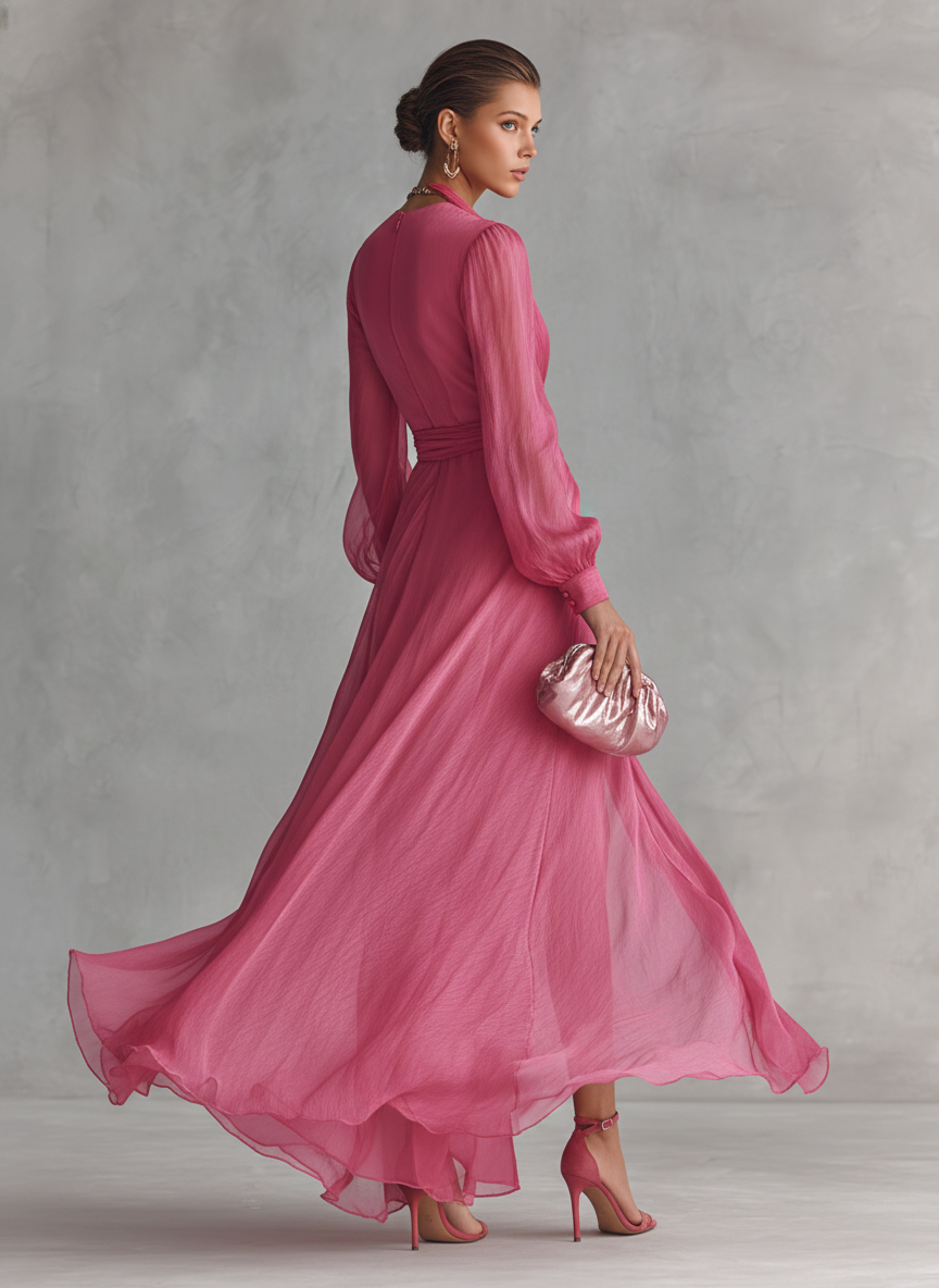 Isla Chiffon Tie-Waist Maxi Dress