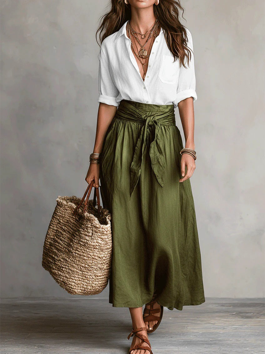 Camilla Shirt & Midi Skirt Set