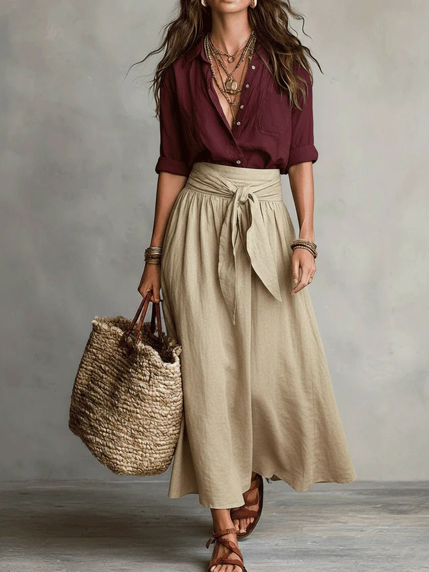 Camilla Shirt & Midi Skirt Set