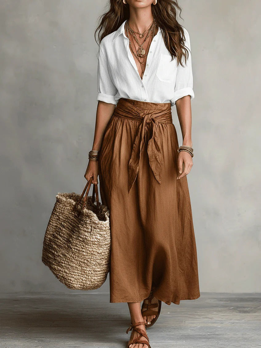 Camilla Shirt & Midi Skirt Set