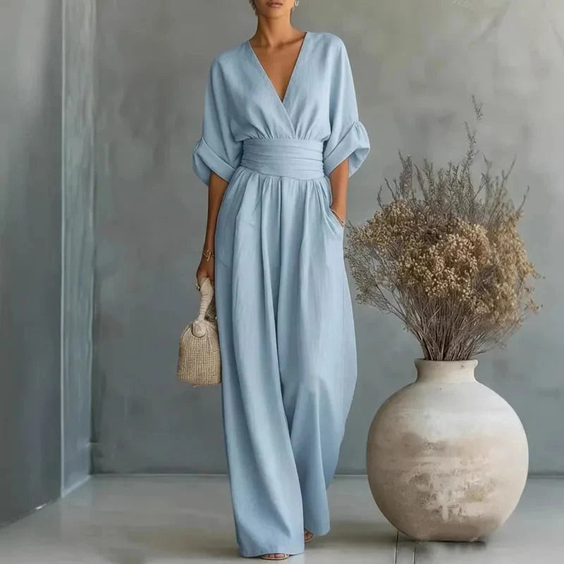 Helena V-Neck Wide-Leg Jumpsuit