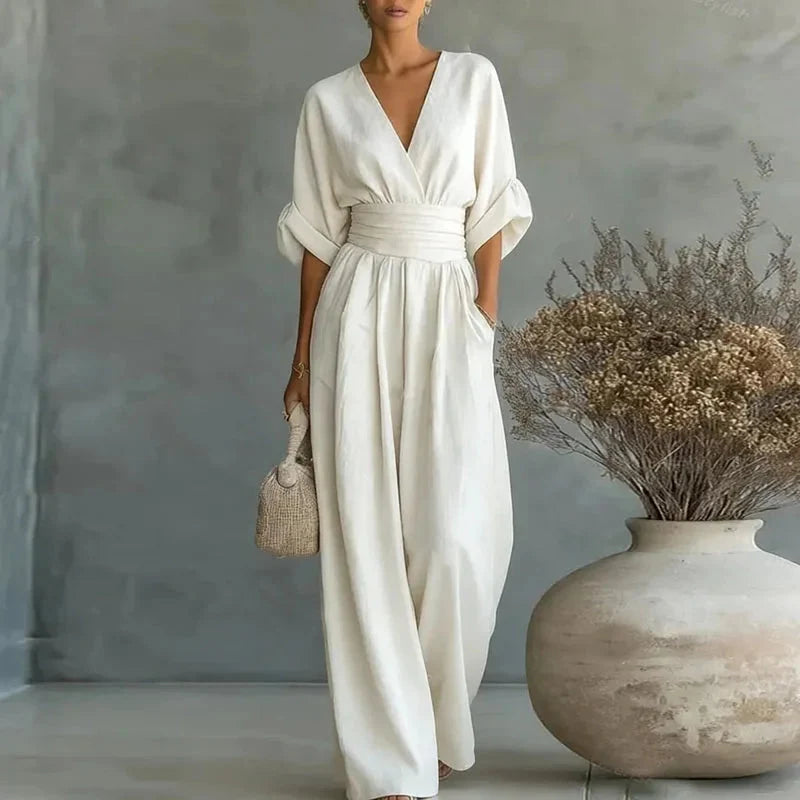 Helena V-Neck Wide-Leg Jumpsuit