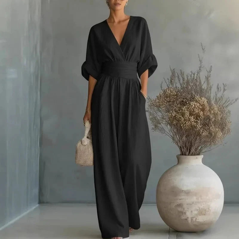 Helena V-Neck Wide-Leg Jumpsuit