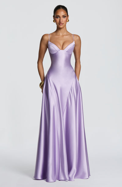 Elara Satin Cupped Maxi Dress