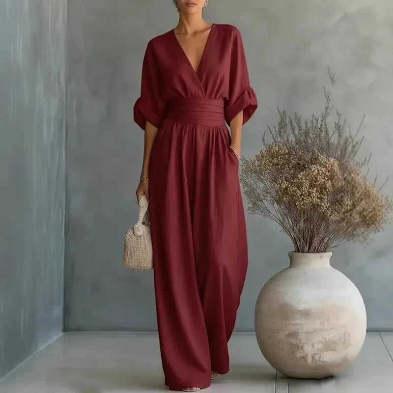 Helena V-Neck Wide-Leg Jumpsuit