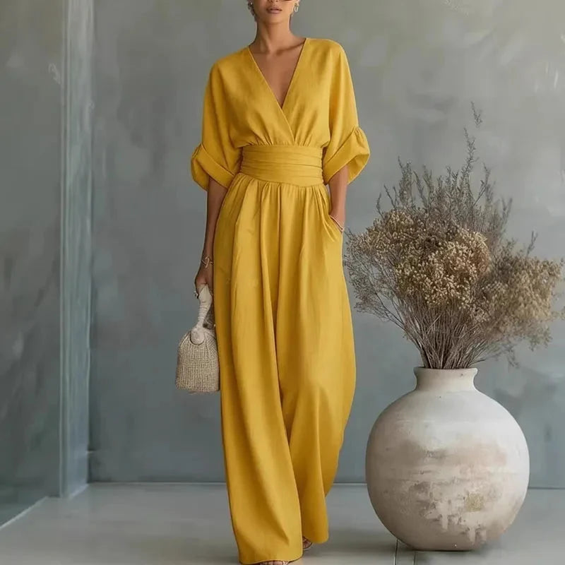 Helena V-Neck Wide-Leg Jumpsuit