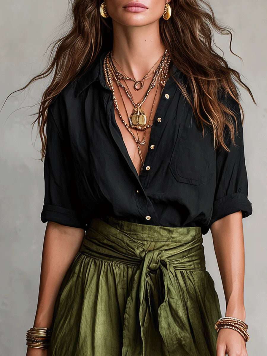 Camilla Shirt & Midi Skirt Set