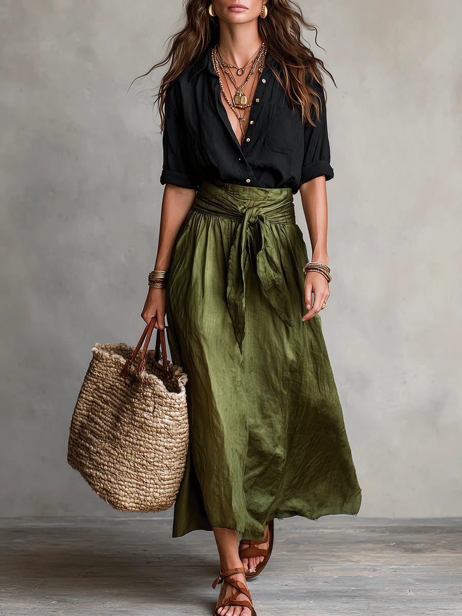 Camilla Shirt & Midi Skirt Set
