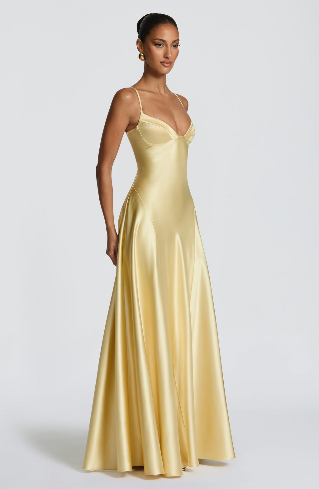 Elara Satin Cupped Maxi Dress