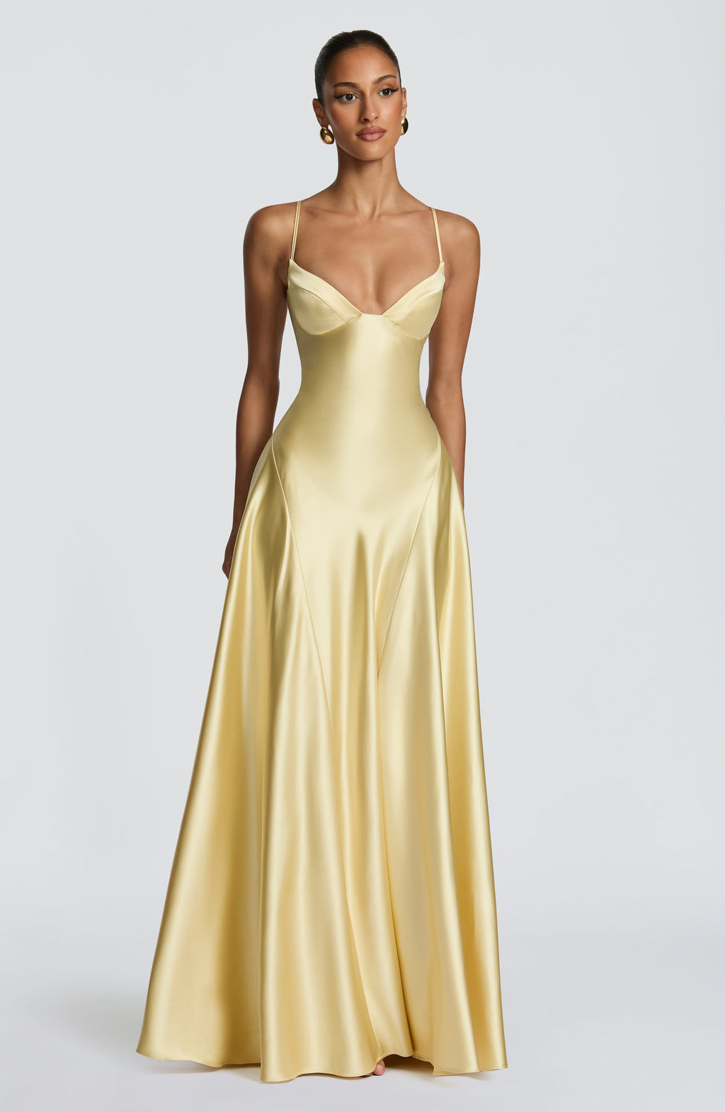 Elara Satin Cupped Maxi Dress