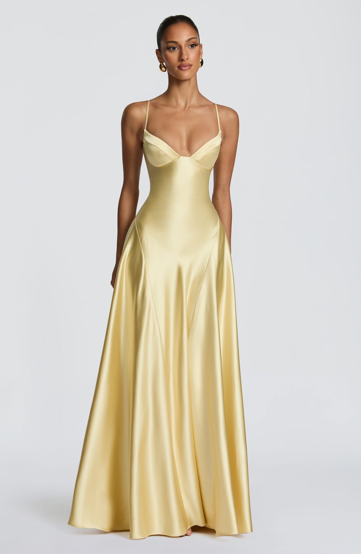 Elara Satin Cupped Maxi Dress