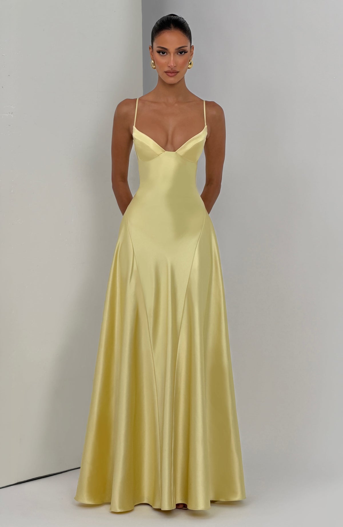 Elara Satin Cupped Maxi Dress