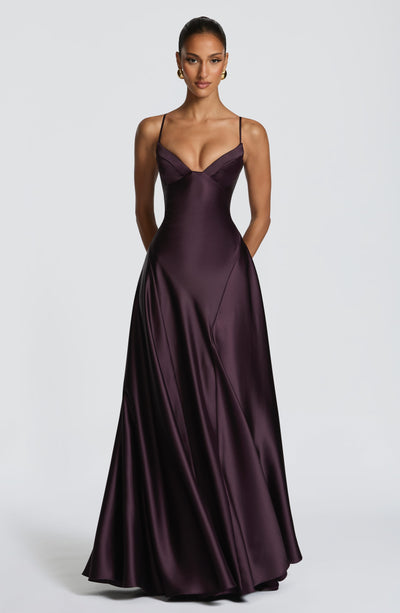 Elara Satin Cupped Maxi Dress