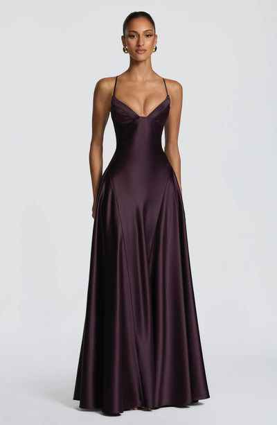 Elara Satin Cupped Maxi Dress