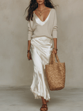 Ivy Knit & Satin Midi Set