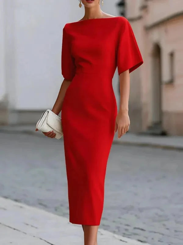 Genevieve Ruffle Sleeve Midi Dress