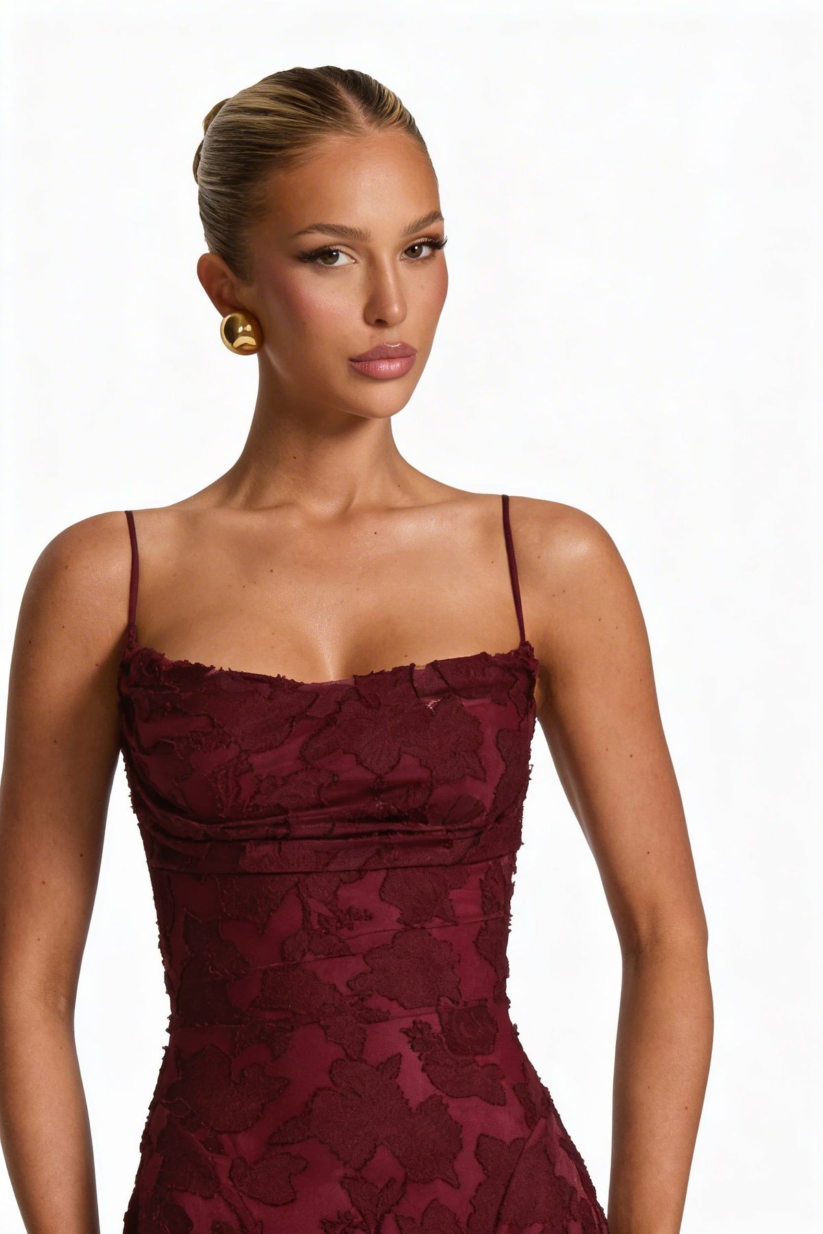 Celeste Textured Overlay Maxi Dress