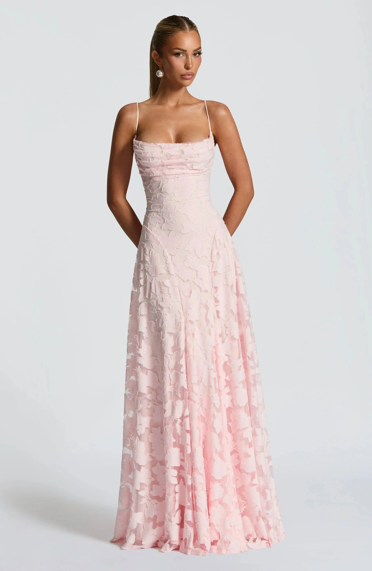 Celeste Textured Overlay Maxi Dress