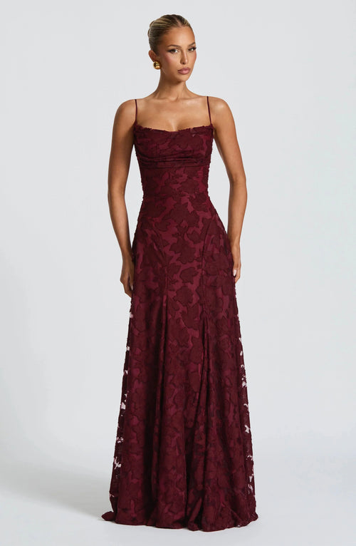 Celeste Textured Overlay Maxi Dress