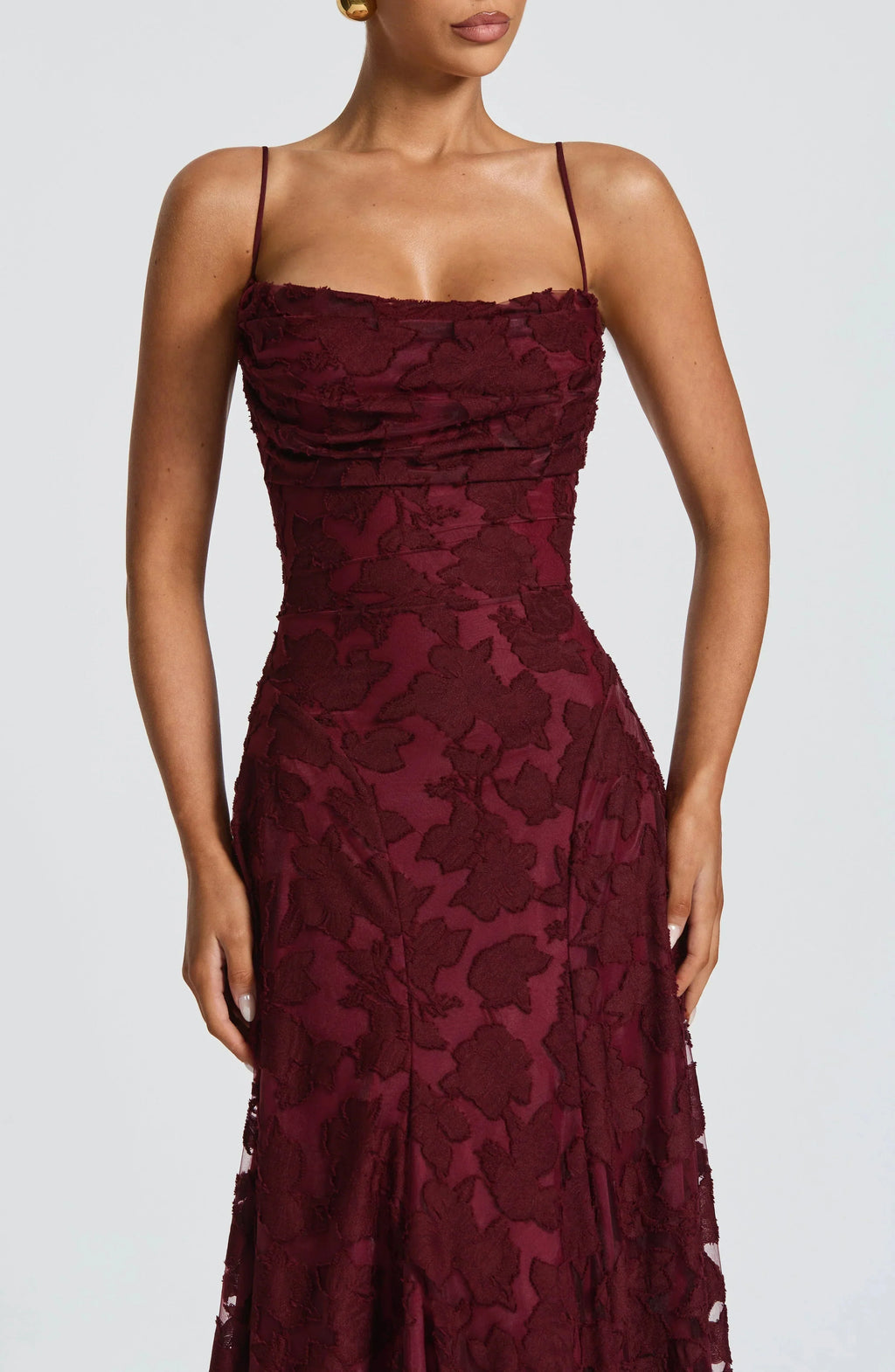 Celeste Textured Overlay Maxi Dress