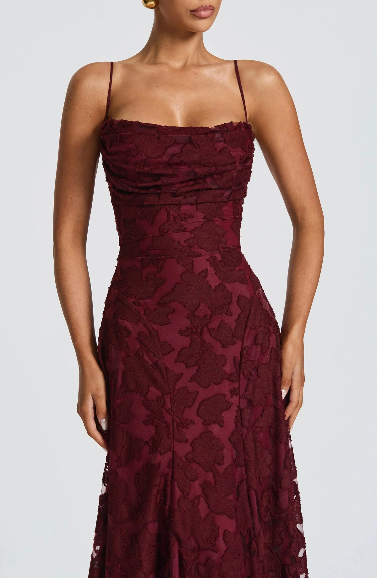 Celeste Textured Overlay Maxi Dress
