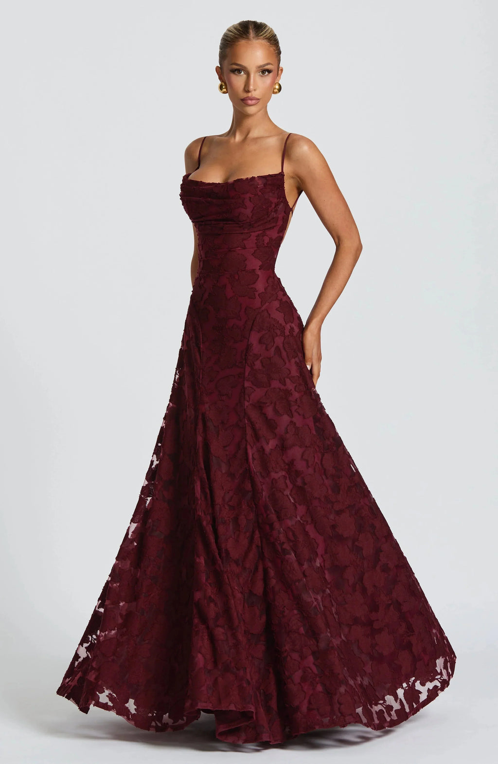 Celeste Textured Overlay Maxi Dress