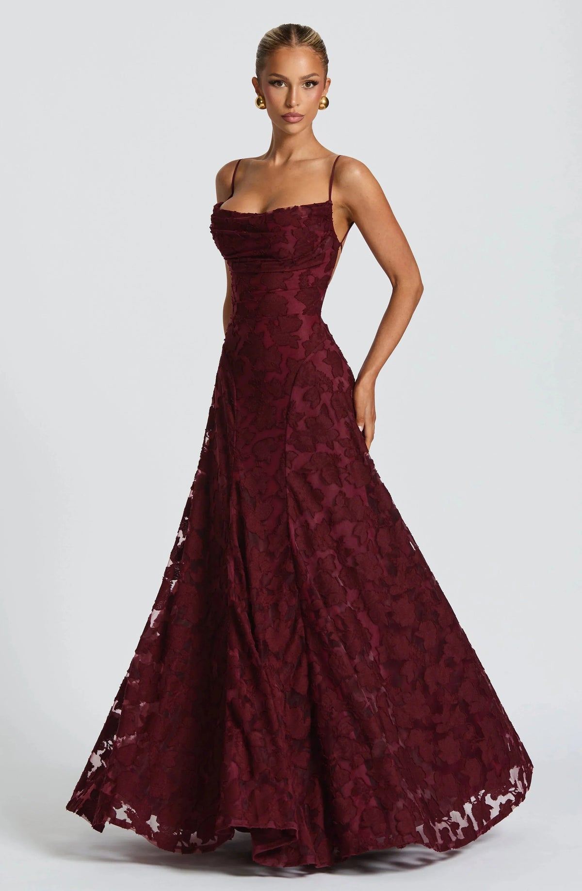 Celeste Textured Overlay Maxi Dress