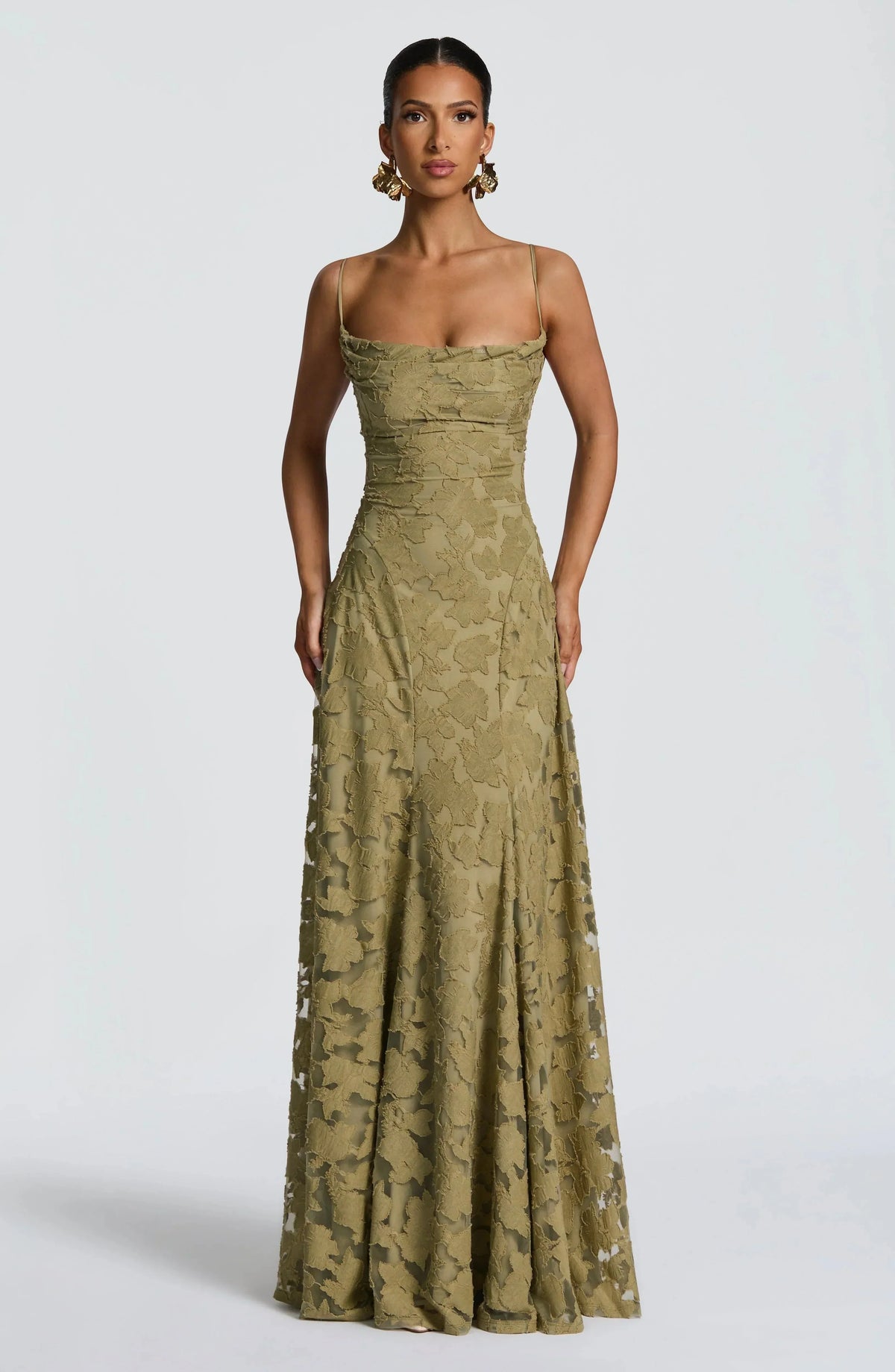 Celeste Textured Overlay Maxi Dress