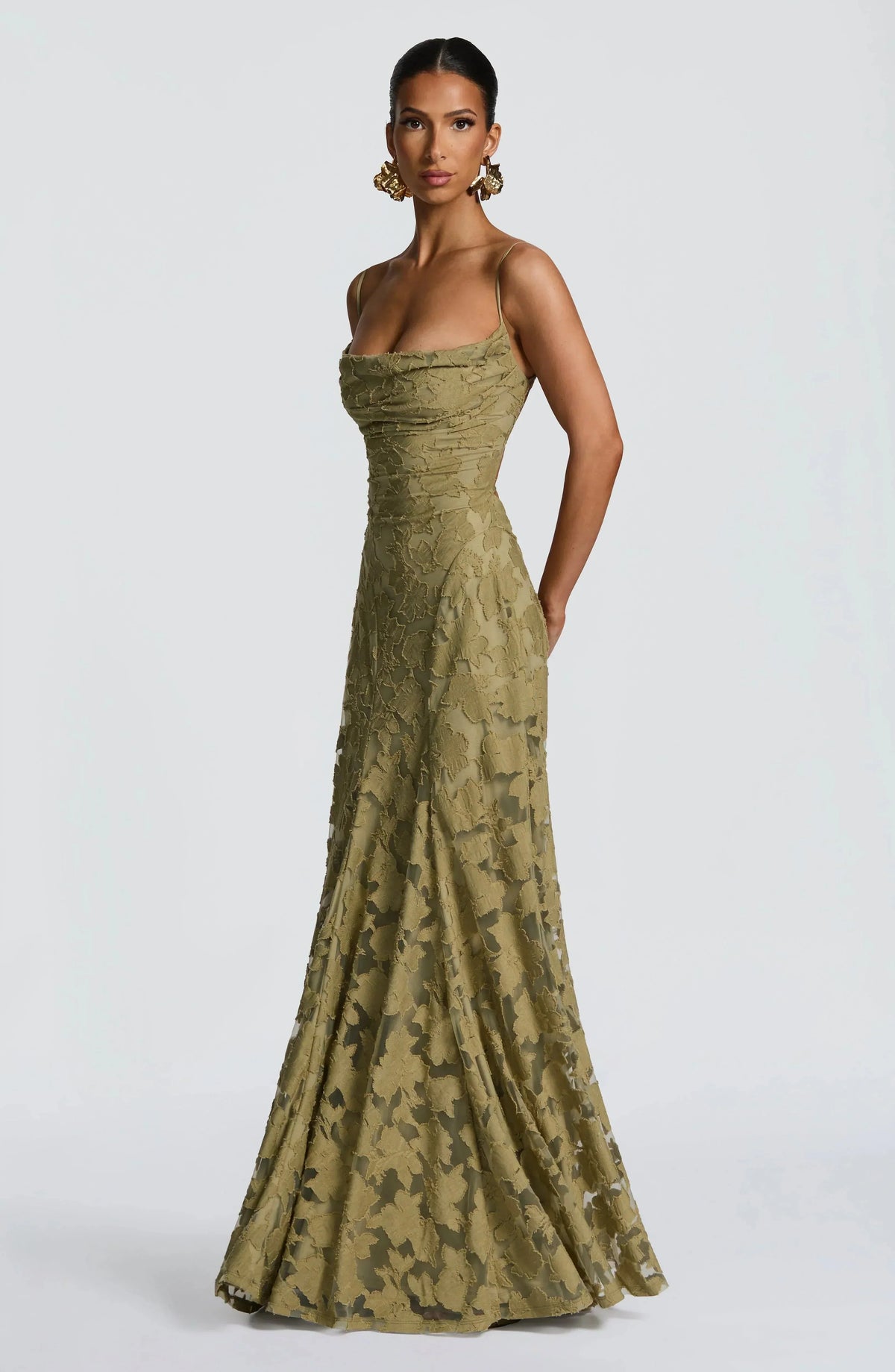 Celeste Textured Overlay Maxi Dress