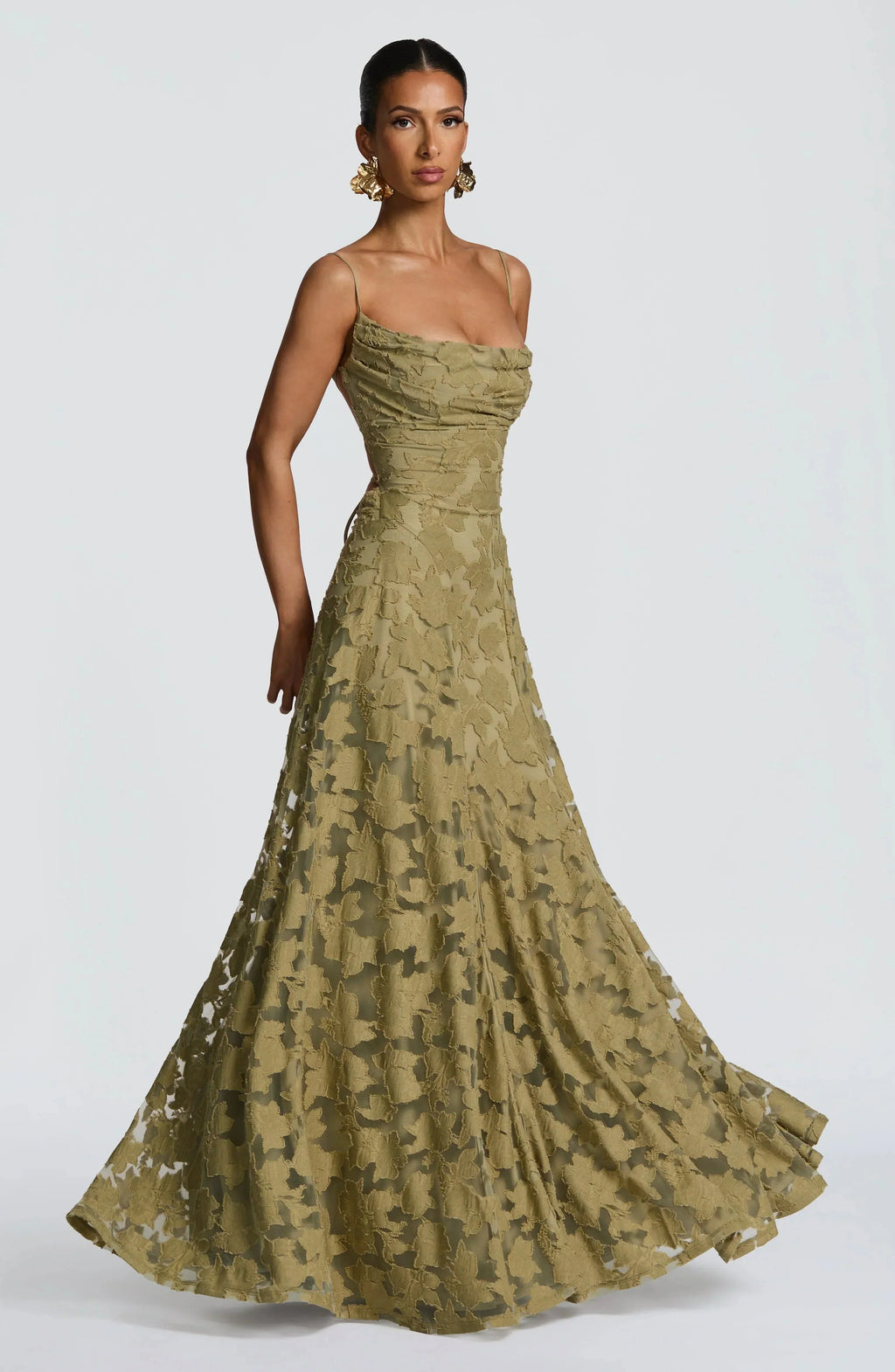 Celeste Textured Overlay Maxi Dress