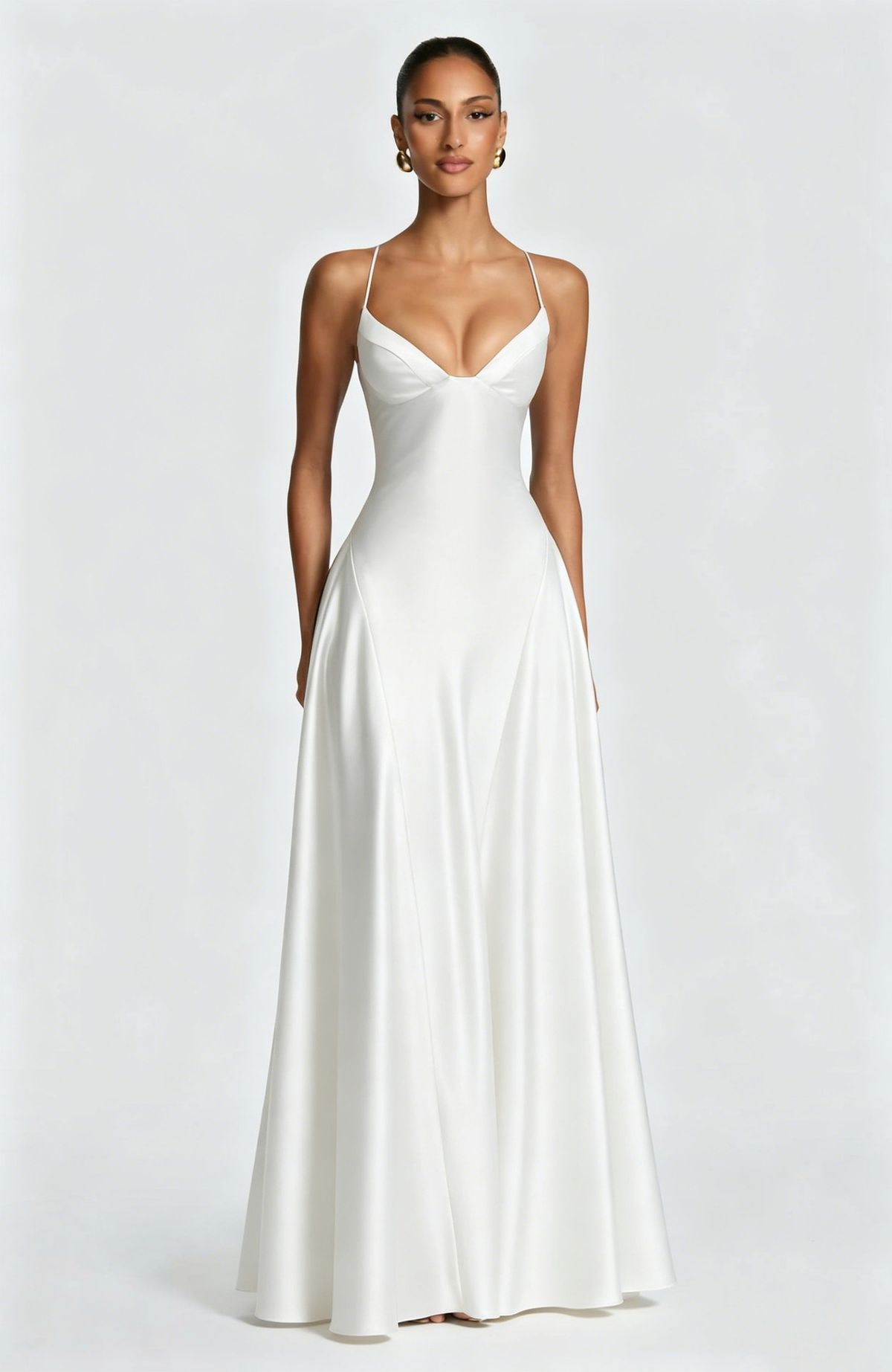Elara Satin Cupped Maxi Dress